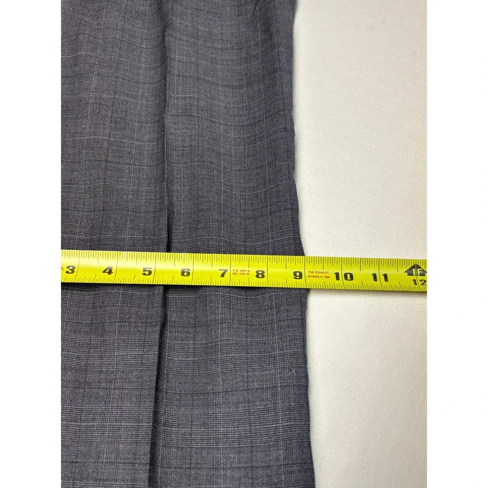 Banana Republic Classic Fit Grey Glen Plaid Wool Blend Dress Pants 33/34 Mens